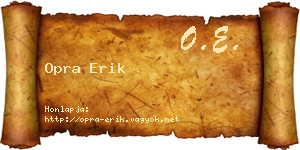 Opra Erik névjegykártya